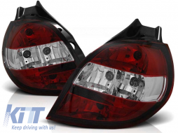 Tuning tail lights suitable for Renault CLIO 3 09.2005-04.2009 3/5 doors with red and white base, left and right - ABTLR6021469