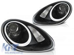 Tuning xenon headlight kit suitable for Porsche Boxster/Cayman 987 2005-2008 with black base, left and right - ABPOHX6010732