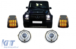 Turning Lights LED suitable for Mercedes G-Class W463 (1989-2012) with Headlights Chrome Bi-Xenon Look - COHLMBW463CTR