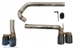 image-75-Twin Double Exhaust Systems Black Muffler Tips suitable for BMW 3 Series F30 F31 (2011-2018) M3 M Sport Design