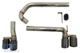 image-38-Twin Double Exhaust Systems Black Muffler Tips suitable for BMW 3 Series F30 F31 (2011-2018) M3 M Sport Design