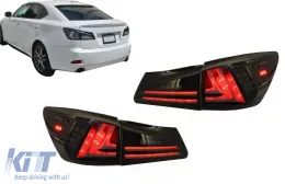 image-19-Tylne światła Full LED do LEXUS IS XE20 06-12 Light Bar Facelift Nowy XE30 Smoke