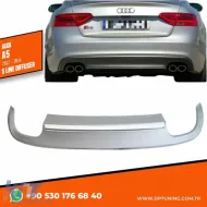 image-26-Tylny dyfuzor A5 B8 FL S5 Lewy+Prawy Podwójne Wyjścia Matowa Szara Powierzchnia ABS / 2011-2016 (Standard Bmp.)
