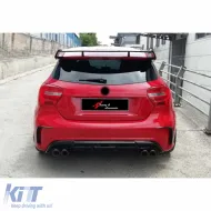 image-35-Tylny dyfuzor W176 A45 Brabus matowy czarny lewy + prawy podwójne wyjścia plastik próżniowy / 2012-2015