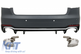 image-13-Tylny zderzak Dla AUDI A4 B9 8W 2016-2018 Sedan RS4 PDC Look Tłumik Porady