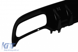 Typ A Design Diffusor geeignet für die hintere A Design Linie Stoßstange des Mercedes C-Klasse W205 2014-2020 -oo--oo-, schwarz lackiert-image-6265546