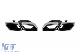 Typ A Design Diffusor mit verchromten Enden geeignet für Heckstoßstange für Mercedes GLS X166 2015-2019 -oo--oo--image-6264384