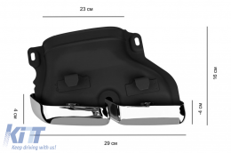 Typ A Design Diffusor mit verchromten Enden geeignet für Heckstoßstange für Mercedes GLS X166 2015-2019 -oo--oo--image-6264387