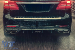 Typ A Design Diffusor mit verchromten Enden geeignet für Heckstoßstange für Mercedes GLS X166 2015-2019 -oo--oo--image-6264392