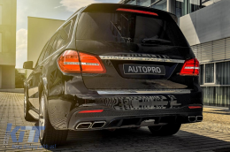 Typ A Design Diffusor mit verchromten Enden geeignet für Heckstoßstange für Mercedes GLS X166 2015-2019 -oo--oo--image-6264393