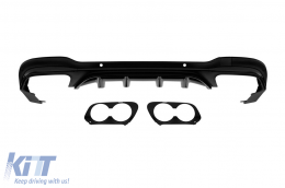 Type 43 diffuser suitable for rear A Design line, GLC63, GLC43 bumper of Mercedes GLC SUV X253 2015-2022 -oo--oo-, with black lacquer trim - ABMERA6011676