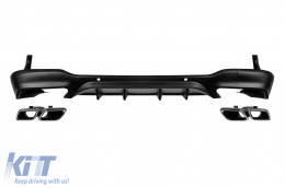 Type 63 diffuser with chrome tips suitable for A Design rear bumper on Mercedes GLC X253 2015-2019 -oo--oo- - ABMERA6011411