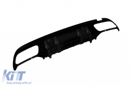 Type A Design diffuser suitable for rear A Design line bumper of Mercedes C-Class W205 2014-2020 -oo--oo-, black lacquer-image-6265547