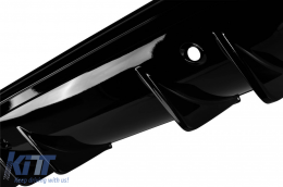 Type A Design diffuser suitable for rear A Design line bumper of Mercedes C-Class W205 2014-2020 -oo--oo-, black lacquer-image-6265548