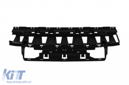 Type A Design diffuser suitable for rear A Design line bumper of Mercedes C-Class W205 2014-2020 -oo--oo-, black lacquer-image-6265550