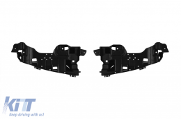 Type A Design diffuser suitable for rear A Design line bumper of Mercedes C-Class W205 2014-2020 -oo--oo-, black lacquer-image-6265551