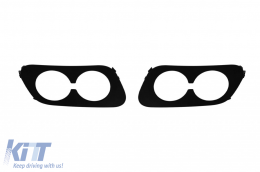 Type A Design diffuser suitable for rear A Design line bumper of Mercedes C-Class W205 2014-2020 -oo--oo-, black lacquer-image-6265552