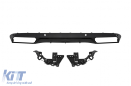 Type A Design diffuser suitable for standard rear bumper of Mercedes C-Class W205 sedan, S205 estate 2013-2019 -oo--oo-, with black trim - ABMERA6011351