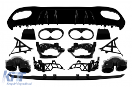 Type A45 diffuser with black tips suitable for A Design bumper on Mercedes A-Class W177 after 2018 -oo--oo- - ABMERA6009566