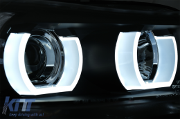 U-LED 3D Fanária Emprós Chalogóno katállhloi gia BMW Seirá 3 E90 Limouzína E91 Touring (03.2005-08.2008) LHD Mavro-image-6081341