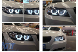 U-LED 3D Fanária Emprós Xenón katállhloi gia BMW Seirá 3 E90 Limouzína E91 Touring (03.2005-08.2008) LHD Mavro-image-6079445