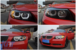 U-LED 3D Fanária Emprós Xenón katállhloi gia BMW Seirá 3 E90 Limouzína E91 Touring (03.2005-08.2008) LHD Mavro-image-6079446