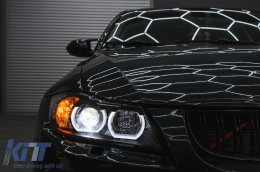 U-LED 3D Fanária Emprós Xenón katállhloi gia BMW Seirá 3 E90 Limouzína E91 Touring (03.2005-08.2008) LHD Mavro-image-6104619