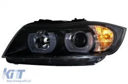 U-LED 3D fényszóró BMW 3 E90 Limousine E91 Touring (03.2005-08.2008) balkormányos modellekhez, fekete-image-6081324