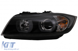 U-LED 3D fényszóró BMW 3 E90 Limousine E91 Touring (03.2005-08.2008) balkormányos modellekhez, fekete-image-6081328
