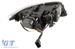 U-LED 3D Headlights Halogen suitable for BMW 3 Series E90 Limousine E91 Touring (03.2005-08.2008) LHD Black-image-6081333