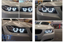 U-LED 3D Scheinwerfer Xenon für BMW 3 E90 Limo E91 Touring 03.05-08.08 LHD Schwarz-image-6079445