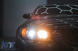 U-LED 3D Фарове Ксенон подходящи за BMW 3 Series E90 Лимузина E91 Touring (03.2005-08.2008) LHD Черен-image-6104620