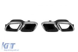 Un ensemble de sorties chromées de design type C63 adapté pour Mercedes Classe C W205, C205, S205, A205, SL R232, GLC SUV X253, GLC Coupe C253, après 2019, Classe C W206/S206 après 2021-image-6131423