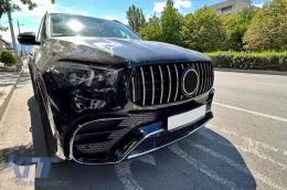 Un pacchetto di design tipo 63 adatto per Mercedes GLE SUV W167 2018-2023, dopo il 2024 con elementi in cromo e terminali in cromo-image-6265088