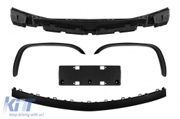 Un pacchetto di design tipo E63 adatto per Mercedes E-Class W213 2016-2019 con terminali di scarico neri e finiture cromate, per il modello con paraurti posteriore standard.-image-6141512