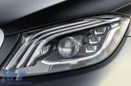 Un pacchetto di design tipo S63 adatto per Mercedes S W222 2013-2017 con fari, minigonne laterali lunghe.-image-6140934