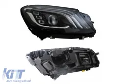 Un pacchetto di design tipo S63 adatto per Mercedes S-Class W222 2017-2020, con fari, fanali posteriori, minigonne per passo lungo-image-6235954
