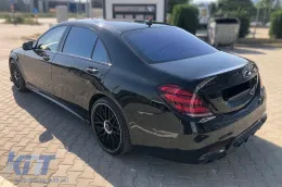 Un pacchetto di design tipo S63 adatto per Mercedes S-Class W222 2017-2020, con fari, fanali posteriori, minigonne per passo lungo-image-6235975