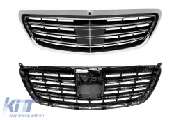 Un pacchetto di design tipo S63 adatto per Mercedes S-Class W222 2017-2020, con fari, fanali posteriori, griglia, senza minigonne laterali-image-6235983