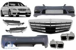 image-8-Un pacchetto di design tipo S63 adatto per Mercedes S-Class W221 2006-2013 per passo corto e lungo, senza soglie