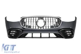 Un pack design type S63 adapté pour la Mercedes Classe S W223 à empattement long après 2020 avec des éléments en chrome fumé-image-6142143