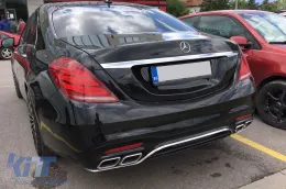 Un pack design type S63 adapté pour Mercedes S W222 2013-2017 avec phares, feux arrière, grille, bas de caisse pour empattement long-image-6140855