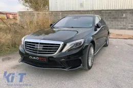 Un pack design type S63 adapté pour Mercedes Classe S W222 2013-2017, avec bas de caisse pour empattement long-image-6137711