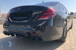 Un pack design type S63 adapté pour Mercedes S-Class W222 2017-2020, avec phares, feux arrière, jupes latérales pour empattement long-image-6235974