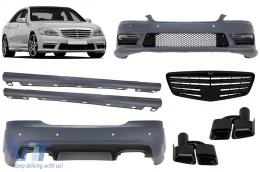 image-25-Un pack design type S63 adapté pour Mercedes S-Class W221 à empattement long 2006-2013 avec jupes latérales