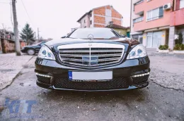 Un pack design type S65 adapté pour Mercedes S-Class W221 à empattement long 2006-2013 avec jupes latérales-image-6237525