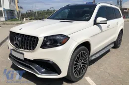 Un paquete de diseño tipo 63 adecuado para Mercedes GLS X166 2015-2018 con elementos cromados y salidas de escape-image-6265422