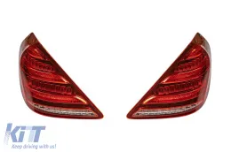 Un paquete de diseño tipo S63 adecuado para Mercedes S-Class W222 2017-2020, con faros, luces traseras, faldones laterales para distancia entre ejes larga-image-6235959