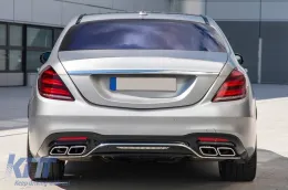 Un paquete de diseño tipo S63 adecuado para Mercedes S-Class W222 2017-2020, con faros, luces traseras, faldones laterales para distancia entre ejes larga-image-6235964