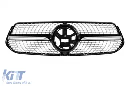 Un paraurti anteriore Design Line adatto per Mercedes GLE W167, GLE Coupe C167 2018-2023, dopo il 2024 con griglia in diamante cromata/nera.-image-6237341